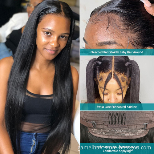 wholesale wigs 100% human hair vendors.bone straight brazilian hair closure lace front mink long human hair frontal wig